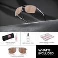 thumbnail image 3 of Oakley OO4124 Gauge 8 Rectangle Shaped Polarized Sunglasses for Men - Includes Official Eyewear Kit - Polished Chrome Frame with Prizm Tungsten Lens, 3 of 5