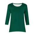 thumbnail image 6 of Bovxnpu 3/4 Length Sleeve Womens Tops, Cotton Casual Tunic Tops for Women Loose Dressy, Women's Fashion Printed T-shirt 3/4 Sleeves Blouse Round Neck Casual M, 6 of 6