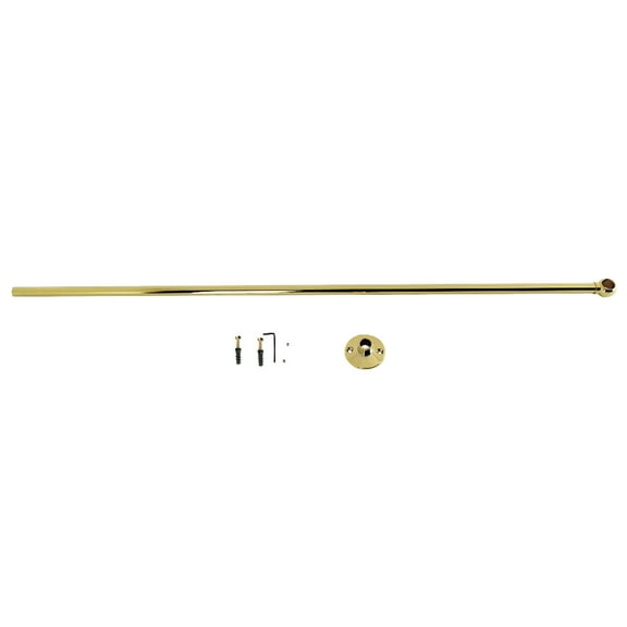 Kingston Brass CCS342 Vintage Shower Curtain Rod Support, Polished Brass