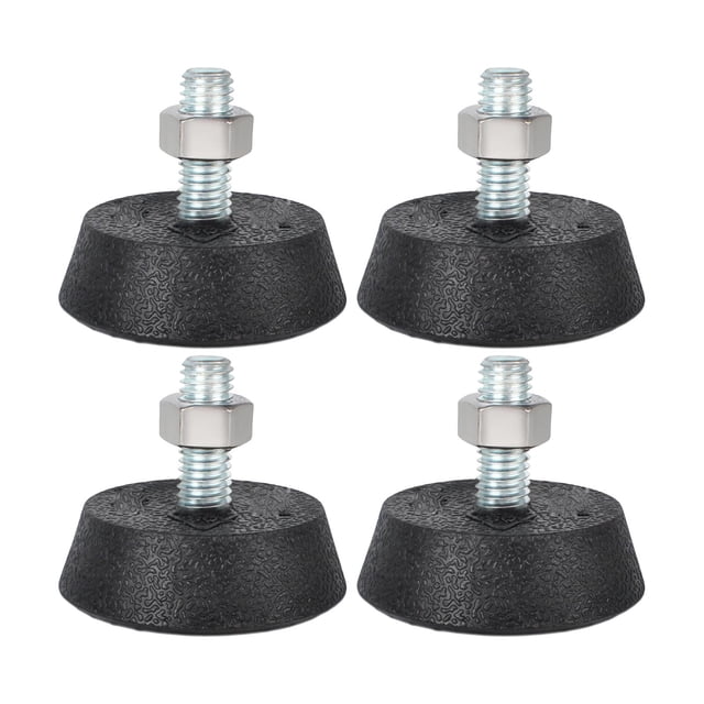 4 almohadillas de soporte para bicicleta estática, tornillos niveladores de 3/8", repuesto antideslizante, patas estabilizadoras con