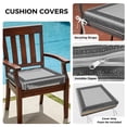 thumbnail image 3 of Outdoor Patio Cushion Covers 4 Pack Grey Vintage Patio Chair Cushion Covers with Ties and Zipper Abstract Art Black Greek Key Waterproof Outdoor Seat Cushion Covers for Patio Furniture 22"x20", 3 of 9