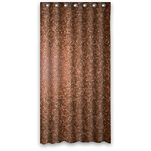 Odecor Mosaic Orange Brown Shower Curtain Polyester Fabric Bathroom Decorative Size 48x72 Inches Com Odecor Mosaic Orange Brown Shower, Brown Mosaic Shower Curtain