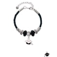 thumbnail image 2 of Delight Jewelry Silvertone 3-D Graduation Hat with 2021 Mom Celtic Knot Leather Bead Bracelet, 7"+2" Extender, 2 of 4