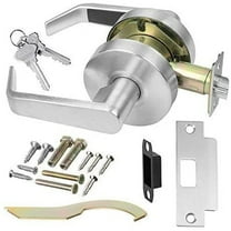 Lawrence Hardware Heavy-Duty Chrome Storeroom Door Lock Set with Key Lock, Standard 2 3/8"