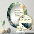 thumbnail image 3 of Designart "Redwood Tree Euphony Of Green Orange" Tree Redwood Round Wall Mirror - Floral Oval Printed Decorative Oversized Mirror - Multiple Color Options, 3 of 4