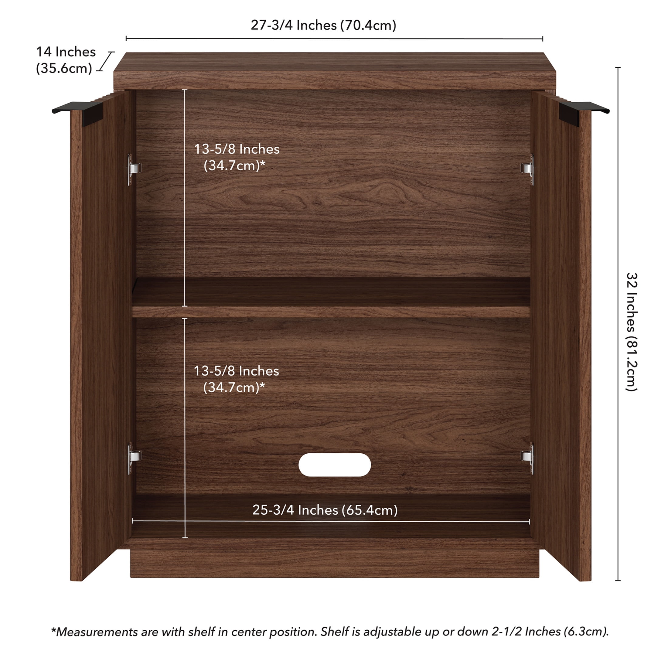 Evelyn&Zoe Modern/Contemporary 28" Wide Satin Walnut Accent Cabinet
