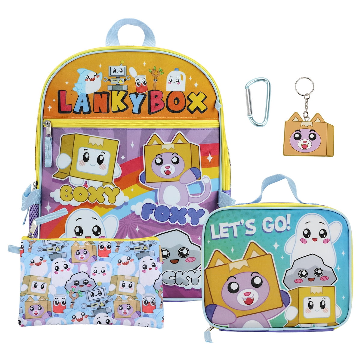LankyBox 5-Piece 16" Backpack & Lunchbox Set