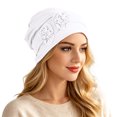 thumbnail image 2 of Chemo Turban for Women Headwear Soft Cancer Head Scarf Hats Beanie Elastic Hair Wraps White One Size, 2 of 7
