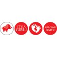 thumbnail image 2 of Darling Souvenir 190 Pieces Red Baby Shower Chocolate Drop Labels Stickers - Self-Adhesive Mini Candy Wrappers for Favors & Party Decorations, 2 of 2
