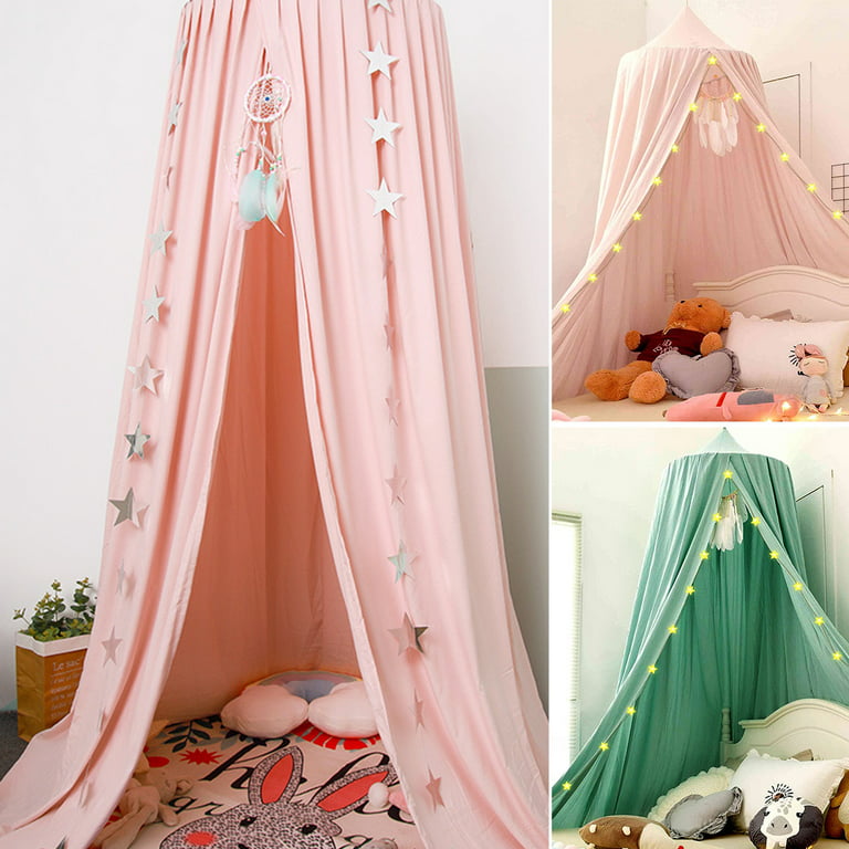 MORIMA Soft Bed Canopy for Girls Princess Hanging Dome Tent with Hook and  Sticker Decorative Mosquito Net Bed Curtain Bedding 