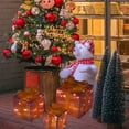 thumbnail image 4 of KOYPTL Set Of 3 Christmas Light Box Decorations with Remote Control LED Lighted Gift Boxes, Present Boxes Ornament with Bows for Xmas Tree Indoor Yard Home Party Gift Box Decorations, 4 of 9