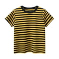 thumbnail image 2 of UACY Boys Cotton Soft T Shirt Striped Loose Soft Oversized Tees Tops Toddler Summer Casual Funny Comfy Shirt (Yellow, 7-8 Years), 2 of 6