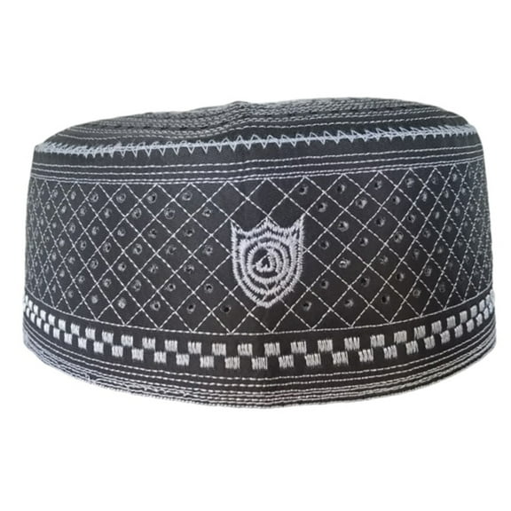 Ysmooiuy Lightweight Embroidery Ethnic Kufi Hat Warm Taqiah Skull Headwrap Muslims Prayer Headwear Eid