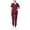 Wine, variant on ZZwxWA Womens 2 Piece Outfits Scrubs Sets, V Neck Short Sleeve Scrub_Tops High Waisted Pants Nurse Uniform Workwear Suits Sales