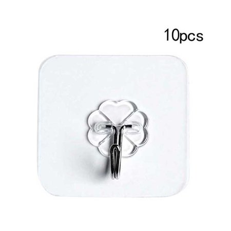 

Waterproof Oil-Resistant Self-Adhesive Transparent Wall Hooks 5/10/20pcs Reusable Seamless Hanging Hooks Kitchen Bathroom Office