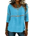 thumbnail image 4 of LiMoi T Shirts Women Loose Fit Cropped 3/4 Sleeve Shirts Shirt Bunny Shirts for Women My Items, 4 of 9