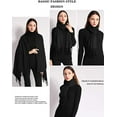 thumbnail image 4 of Women Scarf Pashmina Shawls and Wraps for Evening Dresses, Winter Fashion Soft Warm Long Large Scarves, Lightweight Silk Solid Colors Capes for Ladies Black, 4 of 7