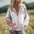 thumbnail image 4 of cocolona Hoodies for Women Casual Long Sleeve Zip Up Hooded Sweatshirts Fall Winter Fashion Floral Print Jacket Coats with Pockets, 4 of 6