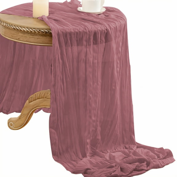 AUQ Summer Table Runner,Polyester Cloth Summer Table Runner,Ultra Light Farmhouse Table Runner,Red