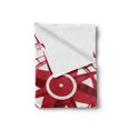 thumbnail image 2 of Compass Soft Flannel Fleece Blanket, Abstract Illustration of Navigation Star from Different Angle Print, Cozy Plush for Indoor and Outdoor Use, 70" x 90", Vermilion Ruby and White, by Ambesonne, 2 of 6