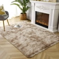 thumbnail image 5 of Lochas Soft Area Rugs Tie-dyed Print Shaggy Fluffy Carpets for Living Room Bedroom Nursery Kids Play Mat 4'x6', Camel, 5 of 7