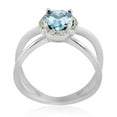 thumbnail image 4 of AoneJewelry 0.85 Carat 6MM Round Aquamarine and Diamond Ring In 10K Solid Rose, White & Yellow Gold, 4 of 5