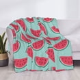 thumbnail image 3 of Fuzoiu Watermelon Print Flannel Blanket,Throw Blanket,Flannel Home Decor,Fleece Bed Blankets,Cozy Soft Blanket for Bed, Sofa, Camping, and Travel-60"x50", 3 of 6