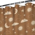 thumbnail image 3 of Brown Sun Moon Cloud Star Pattern Shower Curtain 36"x72" ,Bathroom Decorative Shower Curtains Set with 12 Hooks,Modern Waterproof Washable Shower Curtain, 3 of 6