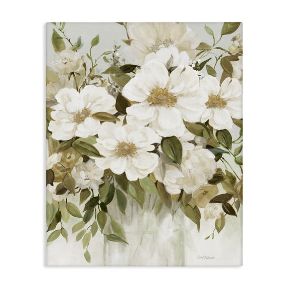 Stupell Industries Shabby Chic Earthy Green & White Magnolias Canvas Art, 16 x 20, by Carol Robinson