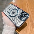 thumbnail image 4 of for iPhone 14 Pro Max Case, Compatible with Magsafe Magnetic Cases, Transparent Luxurly Plated Pattern Design for Men Women,Soft Shockproof Camera Lens Protective Back Cover, Light Blue, 4 of 11