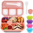 thumbnail image 1 of Hltpoi Bento Lunch Box Adult  Kids  Lunch Containers for Adults/Kids/Students 1300ML-4 Compartment (Blue), 1 of 7