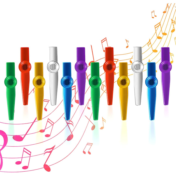 12 Pcs Instrument en Métal Kazoo Diaphragme en Métal Kazoo