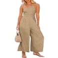 thumbnail image 3 of Combinaison Sans Manches à Épaules Dénudées pour Femmes Pantalon Large, 3 of 7
