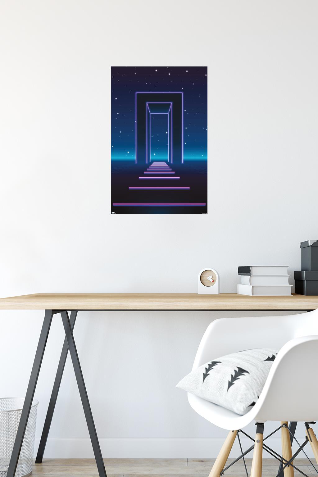 Geometric Neon Wall Poster, 14.725" x 22.375"