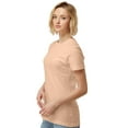 thumbnail image 3 of Tultex Short Sleeve Women's Fine Jersey T-Shirt, Classic Fit Crewneck Tee, Peach, L, 3 of 5