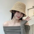 thumbnail image 2 of SikaFu Sunwing Straw Hat Female Summer Grass Capital Copy Fisherman Hat Fisherman Fisherman's Fashion Various Sun -Sun -Sun -Suns Traveling Hat, 2 of 9