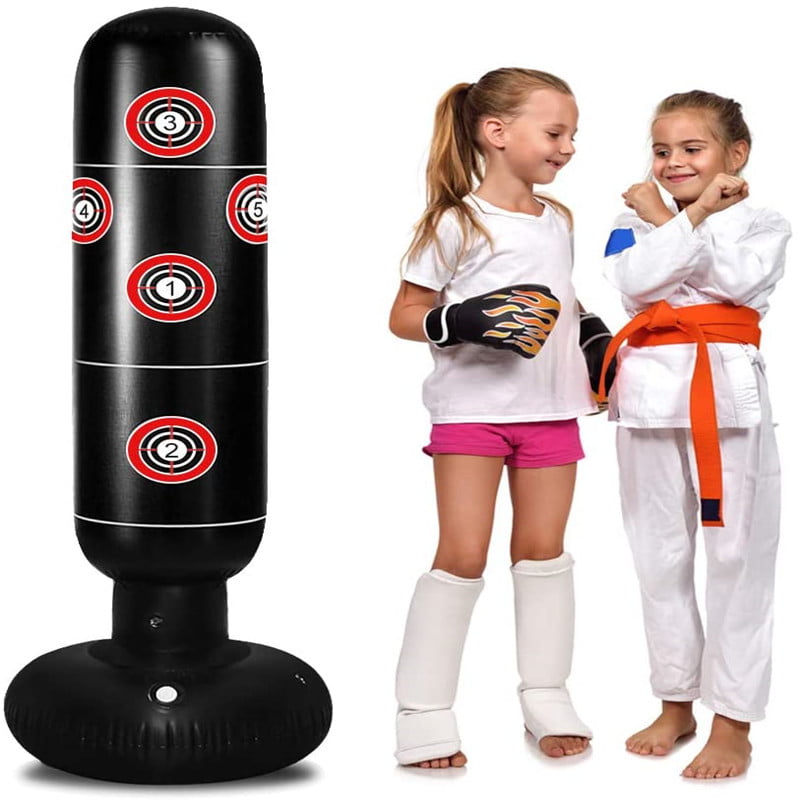Relaxing Boxing Bag for Adults & Children Durable PVC Material Inflatable Boxing Bag Air Pump Included Kid’s Kickboxing Bag Agloryz Inflatable Punching Bag Target Freestanding Fitness Column 