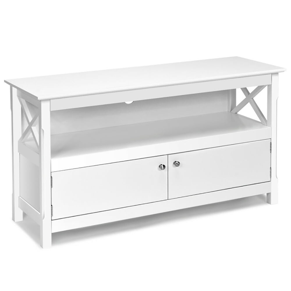 Finihen Modern TV Stand, TV Cabinet, 44 Inch Wooden Storage Cabinet TV Stand, Media Entertainment Center with Storage, for Living Room, Bedroom, White Finihen Modern TV Stand, TV Cabinet, 44 Inch Wooden Storage Cabinet TV Stand, Media Entertainment Center with Storage, for Living Room, Bedroom, White