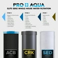 thumbnail image 3 of PRO+AQUA ELITE SERIES GEN2 PRO-100-E 3-Stage Whole House Water Filtration System for City and Well Water with Pressure Gauges, Removes 99% of Chlorine, VOCs, Odors & Contaminants, 1” Ports, 3 of 8