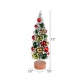 thumbnail image 2 of Vickerman 12" Vintage Tabletop Frosted Green Artificial Christmas Tree, Red, Frosted Green, Gold Ornament., 2 of 2