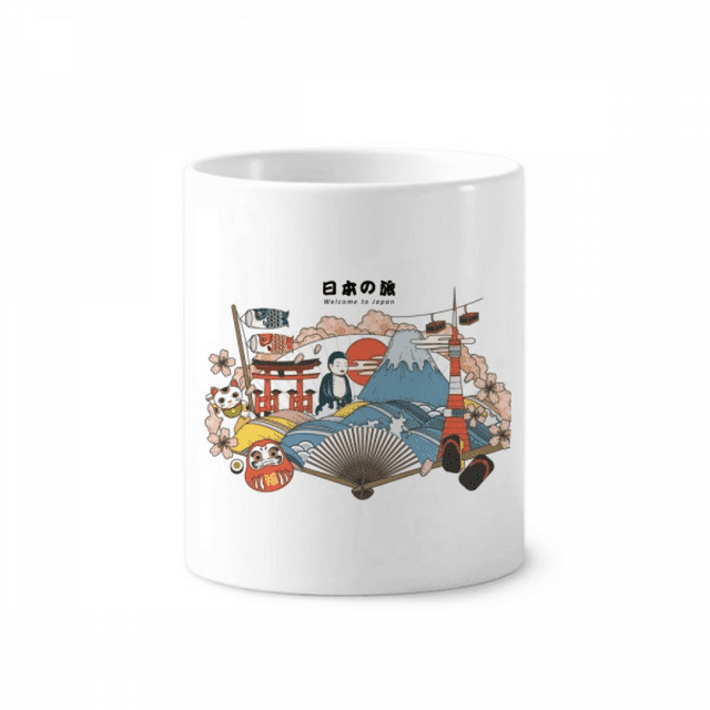 Japanese Travelling Recommendation Toothbrush Pen Holder Mug Cerac Stand Pencil Cup