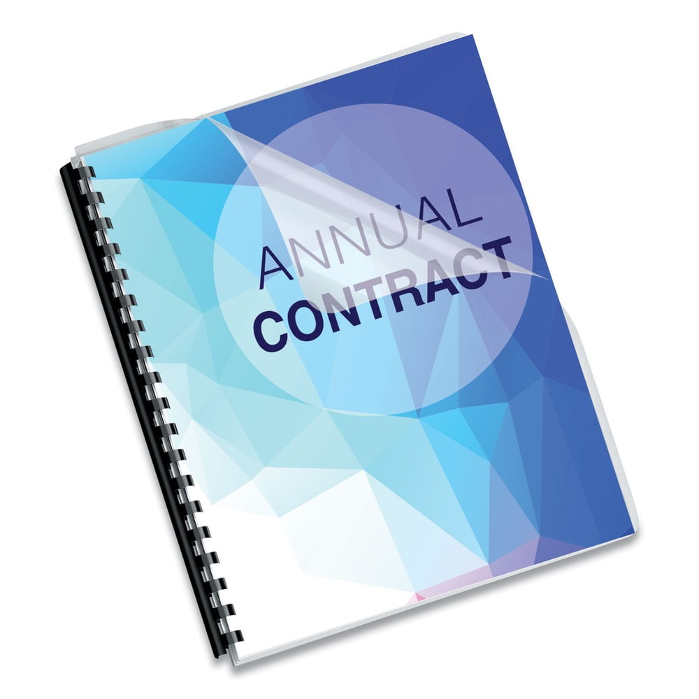 Fellowes Mfg Co. 52311 11.25 in. x 8.75 in. Crystals Transparent Unpunched Presentation Covers for Binding Systems with Round Corners - Clear (100/Pack)