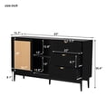 thumbnail image 6 of Accent Cabinet with 4 Glass Doors, Atumon Buffet Cabinet, Storage Cabinet with Adjustable Shelves, Modern Accent Cabinet Furniture for Corridor Entryway Living Room Dining Room, Black, 6 of 10