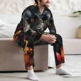 thumbnail image 7 of Lsque Colorful Floral Black Dog Pattern Long Sleeve Pajama Set for Men - Soft 2-Piece Sleepwear and Loungewear Set with Pockets, Comfy Nightwear-Small, 7 of 7