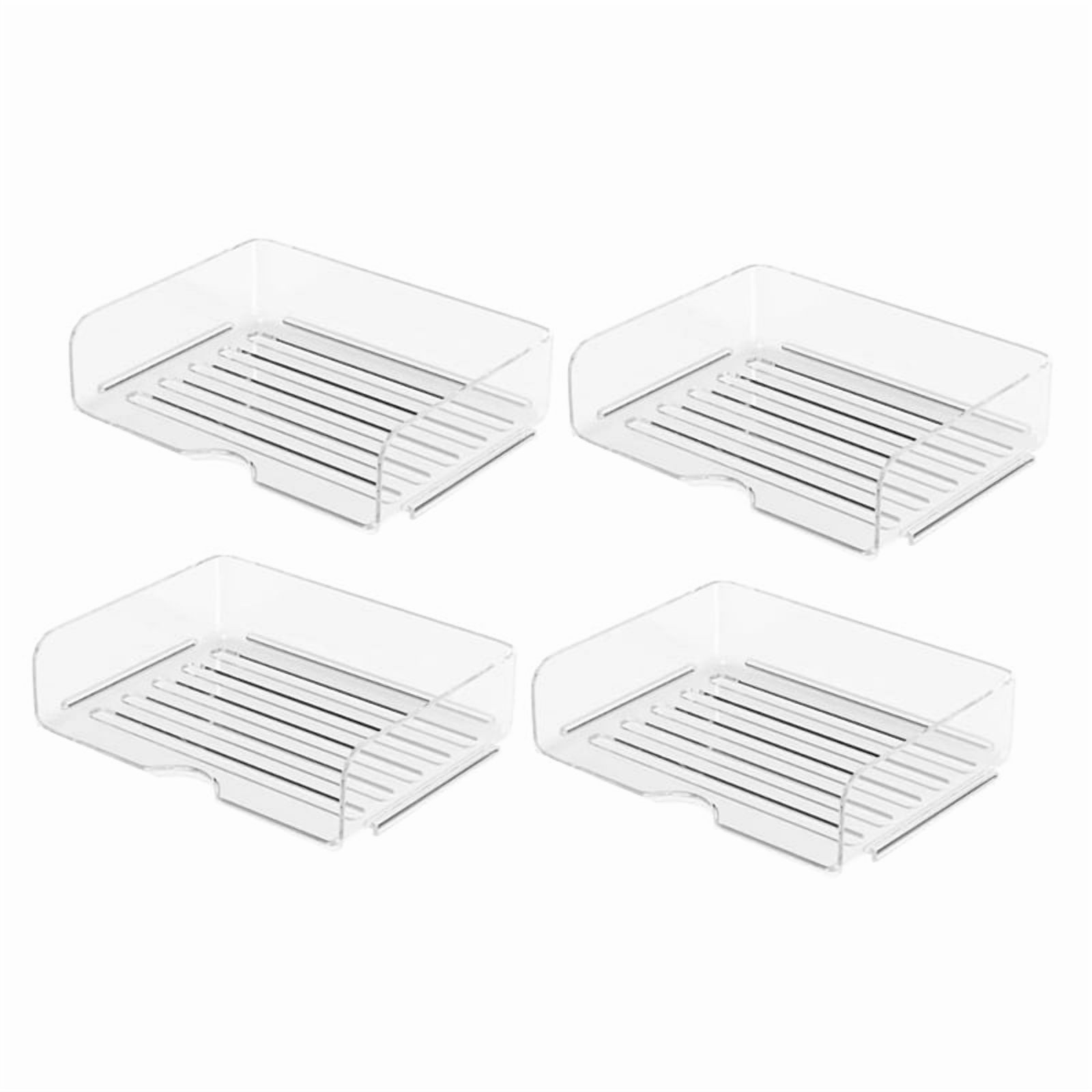 4-Tier Paper Organizer for Desk, Stackable Desk Organizer Paper Tray