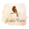 thumbnail image 2 of Animal Watercolor Custom Name Wall Decals for Kids Room - Brown Bird Animal Pink Background Art Girly Personalized Bedroom Wall Sticker Water Color Style - Size: 10 In x 9 In, 2 of 5