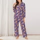 thumbnail image 2 of Fotbe rock Skull record Conjunto de Pijama de Manga Larga para Mujer con Estampado, Ropa de Dormir de 2 Piezas, Conjunto de Casa Suave y Cómodo con Bolsillos-Large, 2 of 7