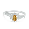 thumbnail image 6 of 10k White Gold Oval Citrine And Diamond Satin Finish Ring, 6 of 6