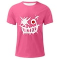 thumbnail image 4 of Dagegui Mens 3D Printed T-Shirts Funny Face Tooth Graffiti Graphic Tees Plus Size Short Sleeve Crewneck Shirts Casual Loose Party Costumes Today Deals Halloween Red 4XL, 4 of 4