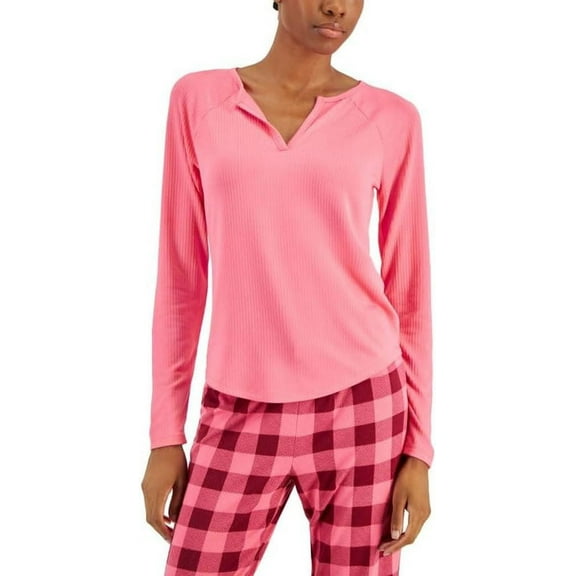 Jenni Women's Split-Neck Pajama Top Pink, Pink, XS